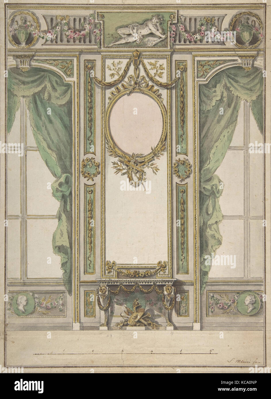 Design for a Palace Interior, Workshop of Leonardo Marini, 1730–1997 Stock Photo