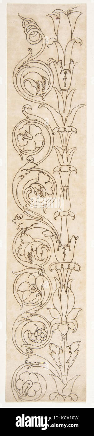 Ornamental drawings (recto) blank (verso), early to mid-16th century Stock Photo