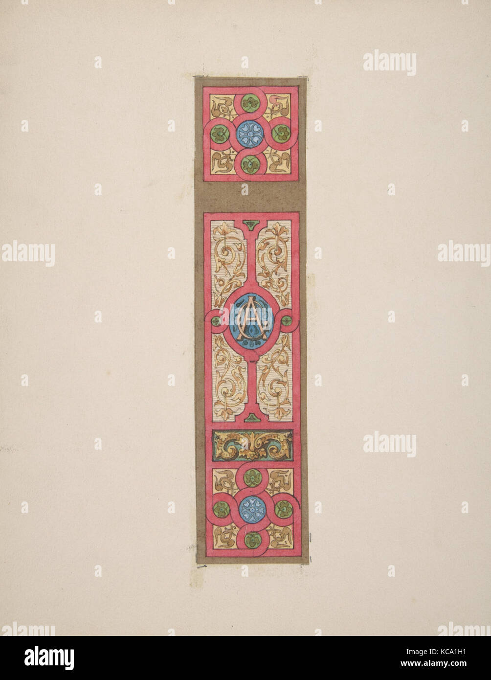Design for the painted decoration of a wall of ceiling panel ...
