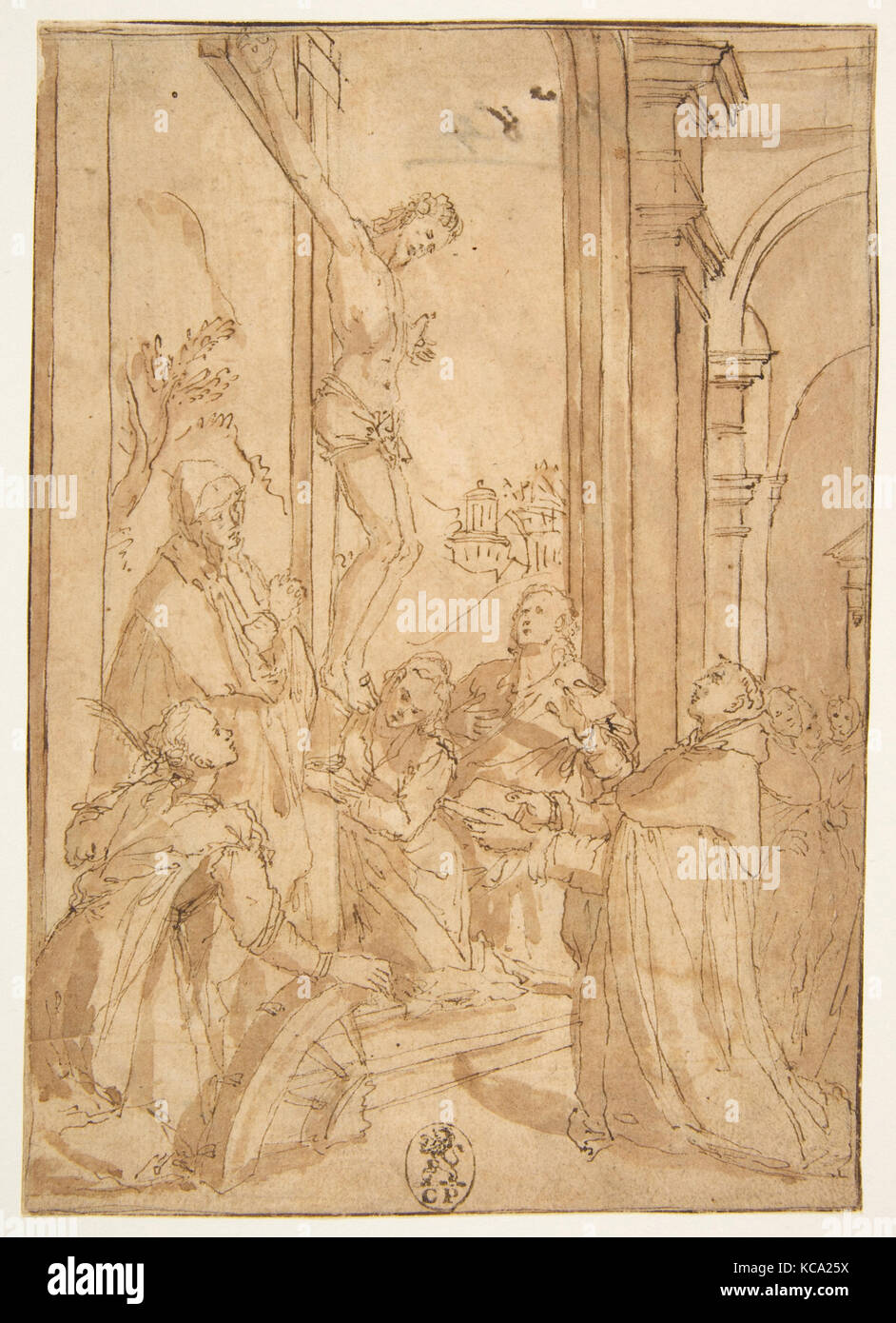 St. Thomas Aquinas Presenting His Work to the Crucified Christ, Santi
