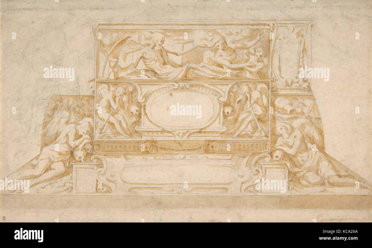 Design for a Funerary Monument, Francesco Salviati, 1510–63 Stock