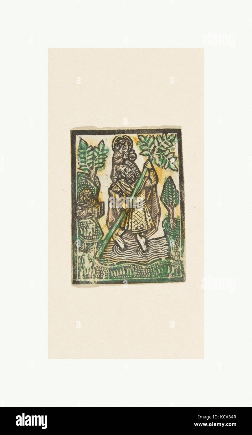 St. Christopher, Anonymous, German, 15th century, 15th century Stock Photo