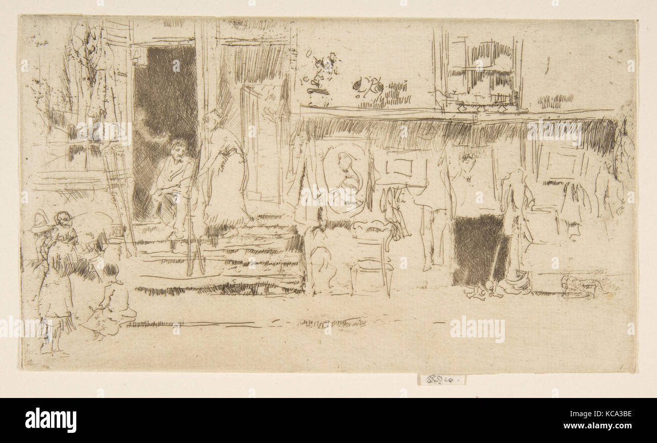 Old-Clothes Shop, No. 2 (Rag Shop), James McNeill Whistler, 1884–86 Stock Photo