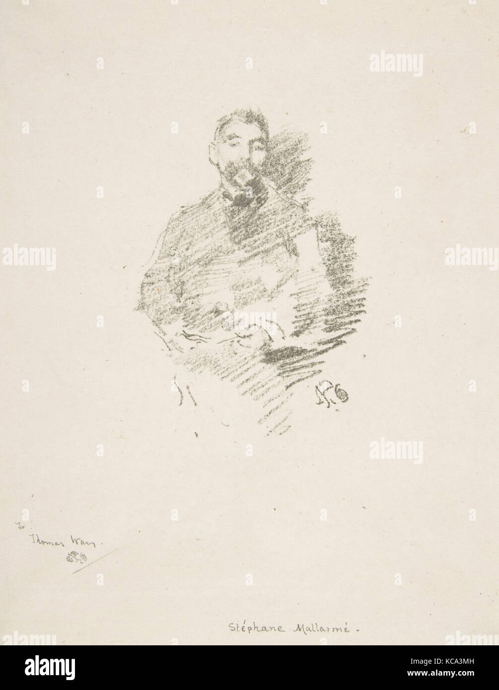 Stéphane Mallarmé, 1892, Transfer lithograph, drawn on thin, transparent transfer paper; only state (Chicago); printed in gray Stock Photo