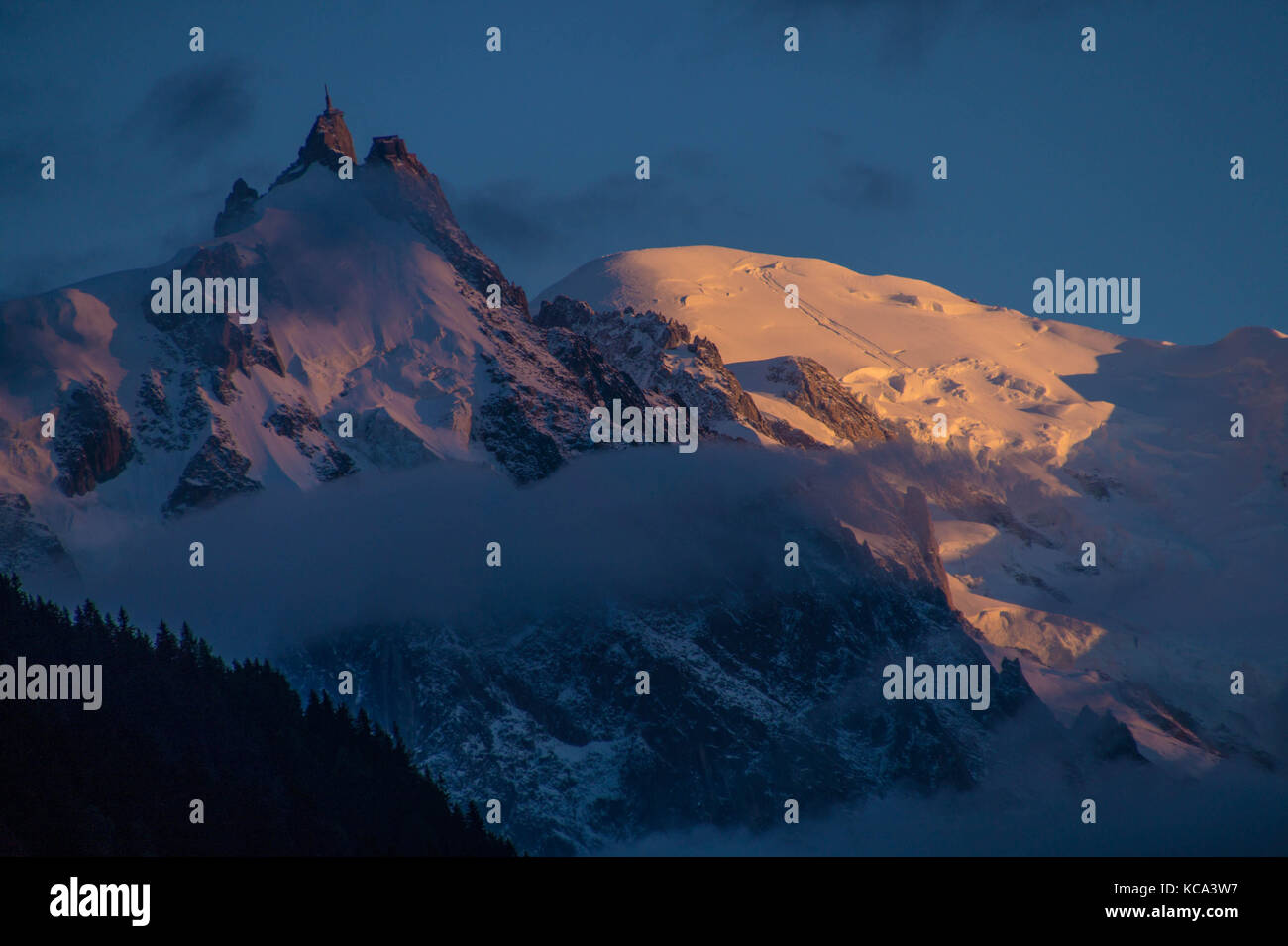 sunset on the Mont Blanc massif Stock Photo - Alamy