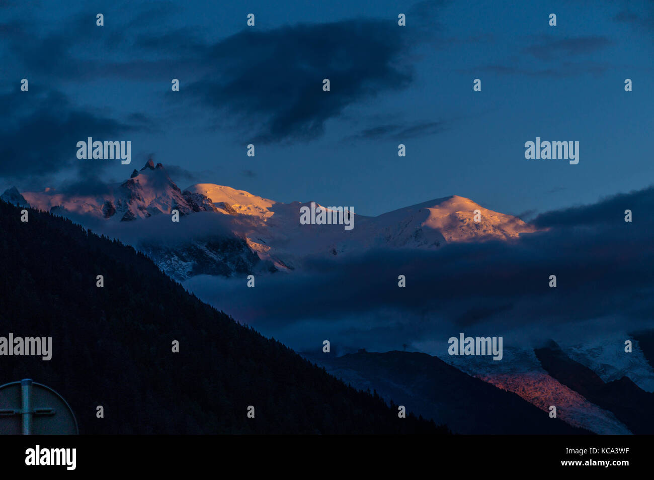 sunset on the Mont Blanc massif Stock Photo - Alamy