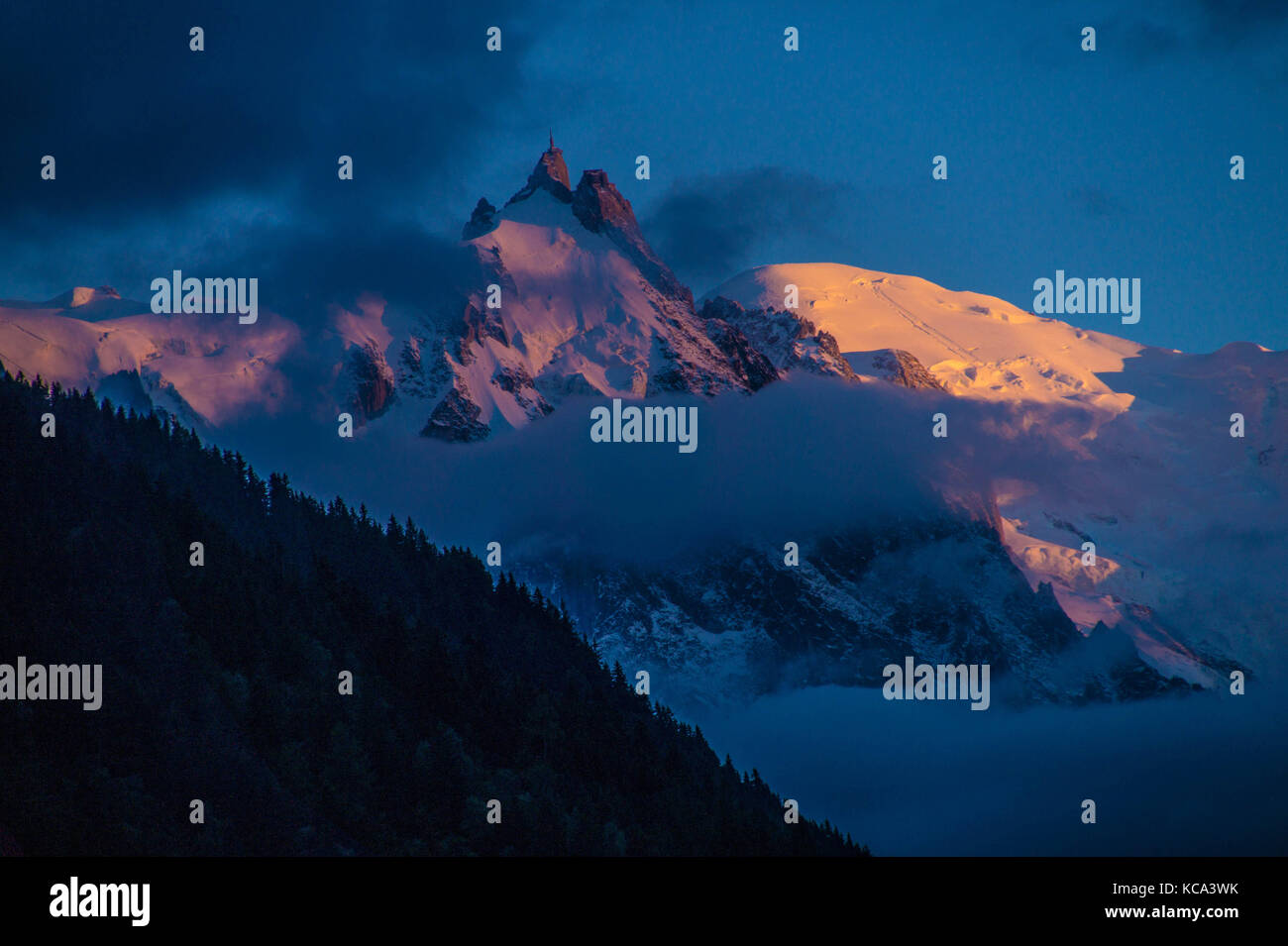 sunset on the Mont Blanc massif Stock Photo - Alamy