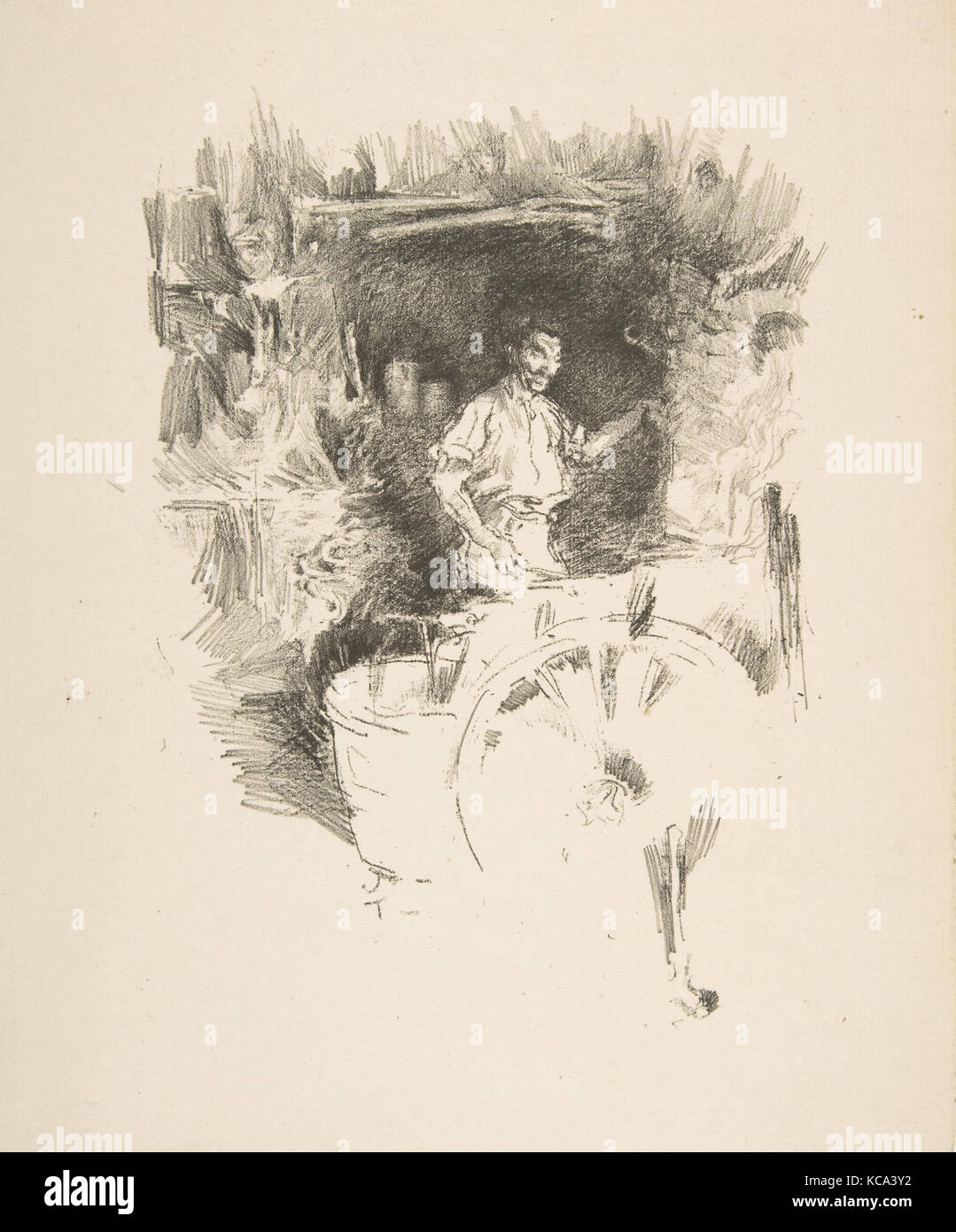 The Blacksmith, 1895–96, Transfer lithograph with stumping; third state of three (Chicago); printed in black ink on medium Stock Photo