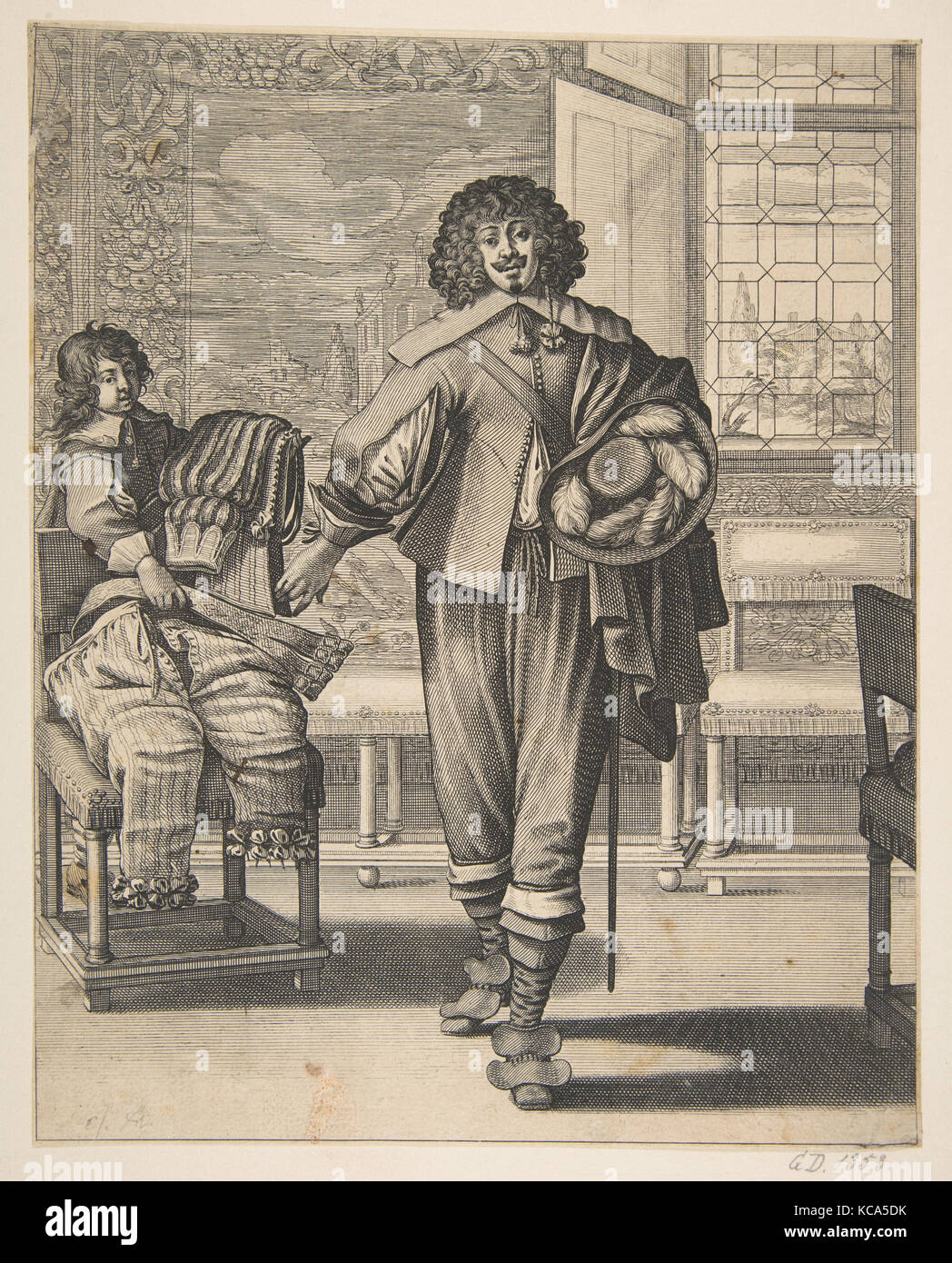 Courtier Following Edict Against Superfluity in Dress (Le Courtisan suivant le dernier édit), Abraham Bosse, mid-17th century Stock Photo