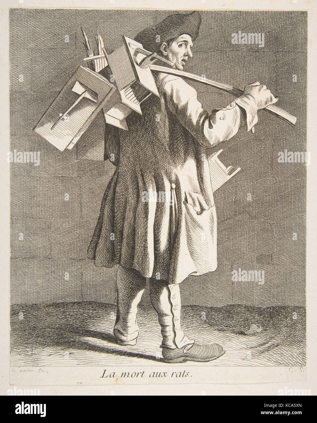 Historical Artwork Of A 17th Century Rat-catcher Wood Print by