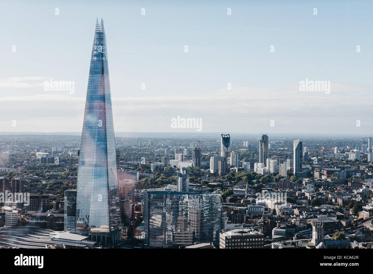 London and Shard, the highest building in the city. View from Sky Garden, the highest public garden in London Stock Photo