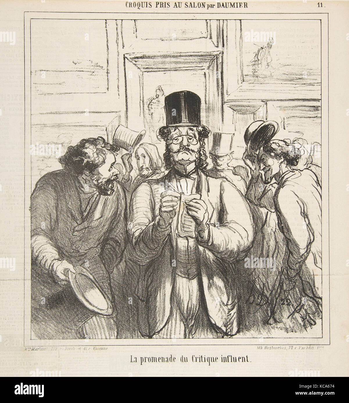 Walk-through of an Influential Critic (La Promenade du Critique Influent), Honoré Daumier, June 24, 1865 Stock Photo