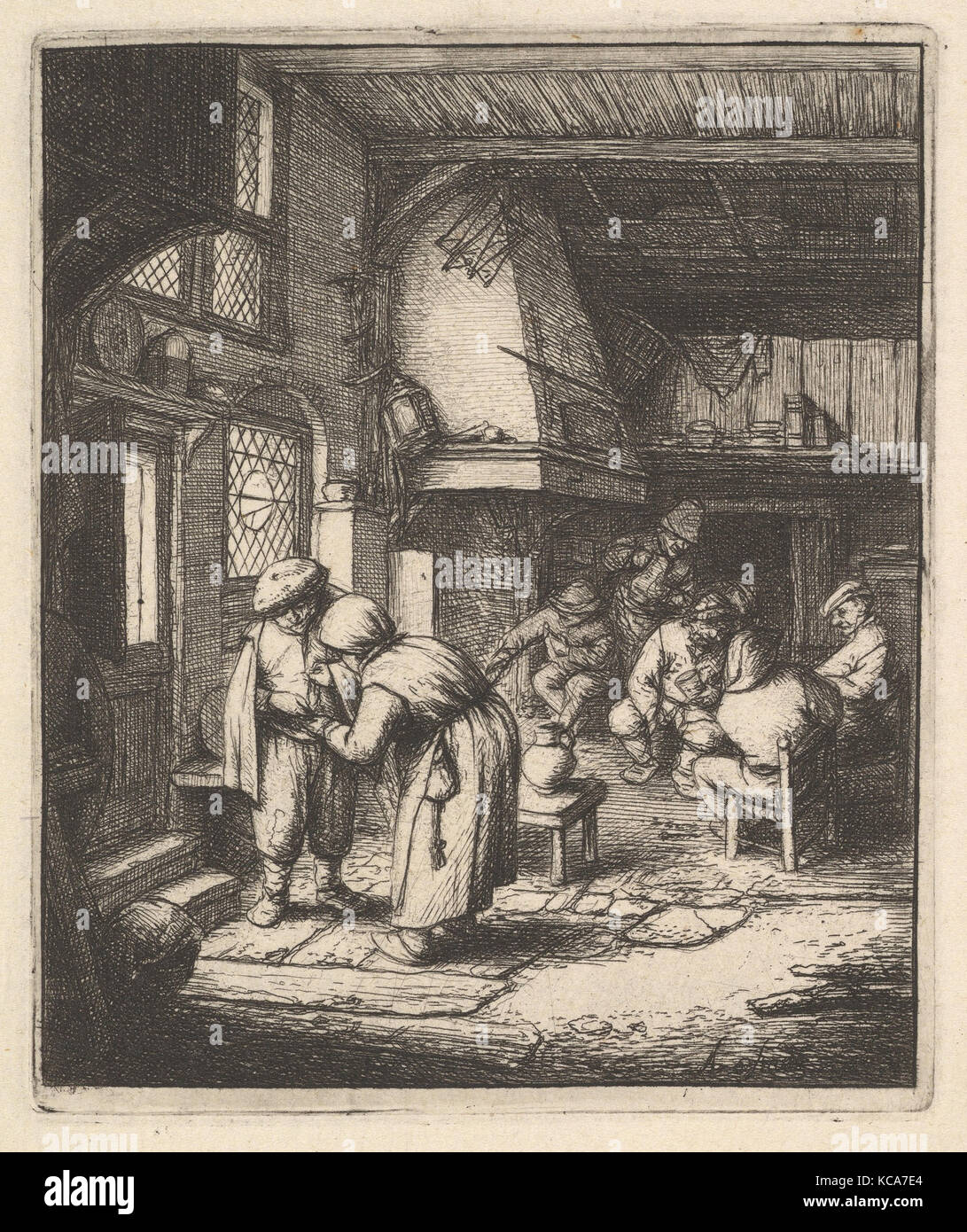 Peasant Paying his Bill, Adriaen van Ostade, 17th century Stock Photo
