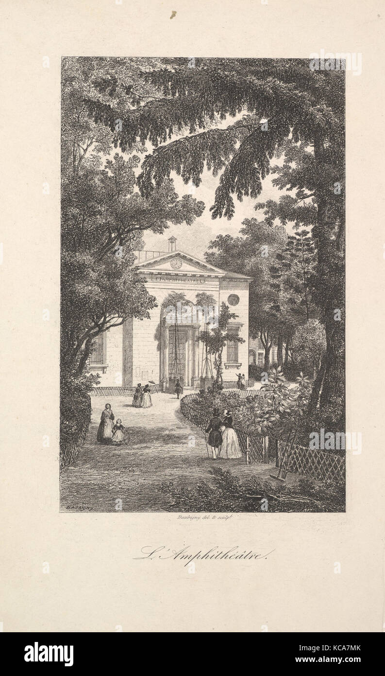 Amphitheater of the Botanical Gardens, Paris, Charles-François Daubigny, 1842 Stock Photo