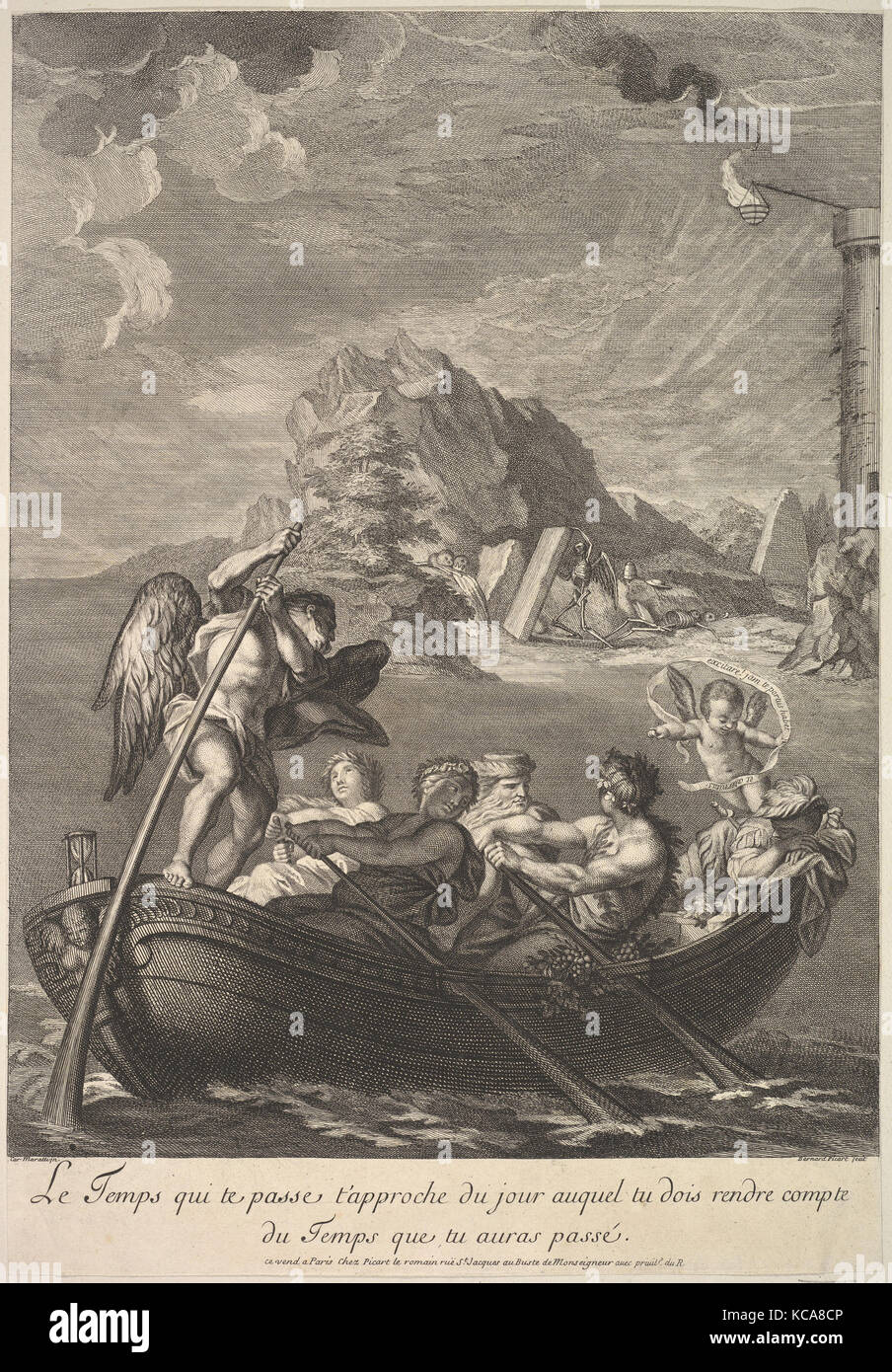 Allegory of Time, 1690–1733, Engraving, sheet: 22 1/16 x 15 3/4 in. (56 x 40 cm), Prints, Bernard Picart (French, Paris 1673 Stock Photo
