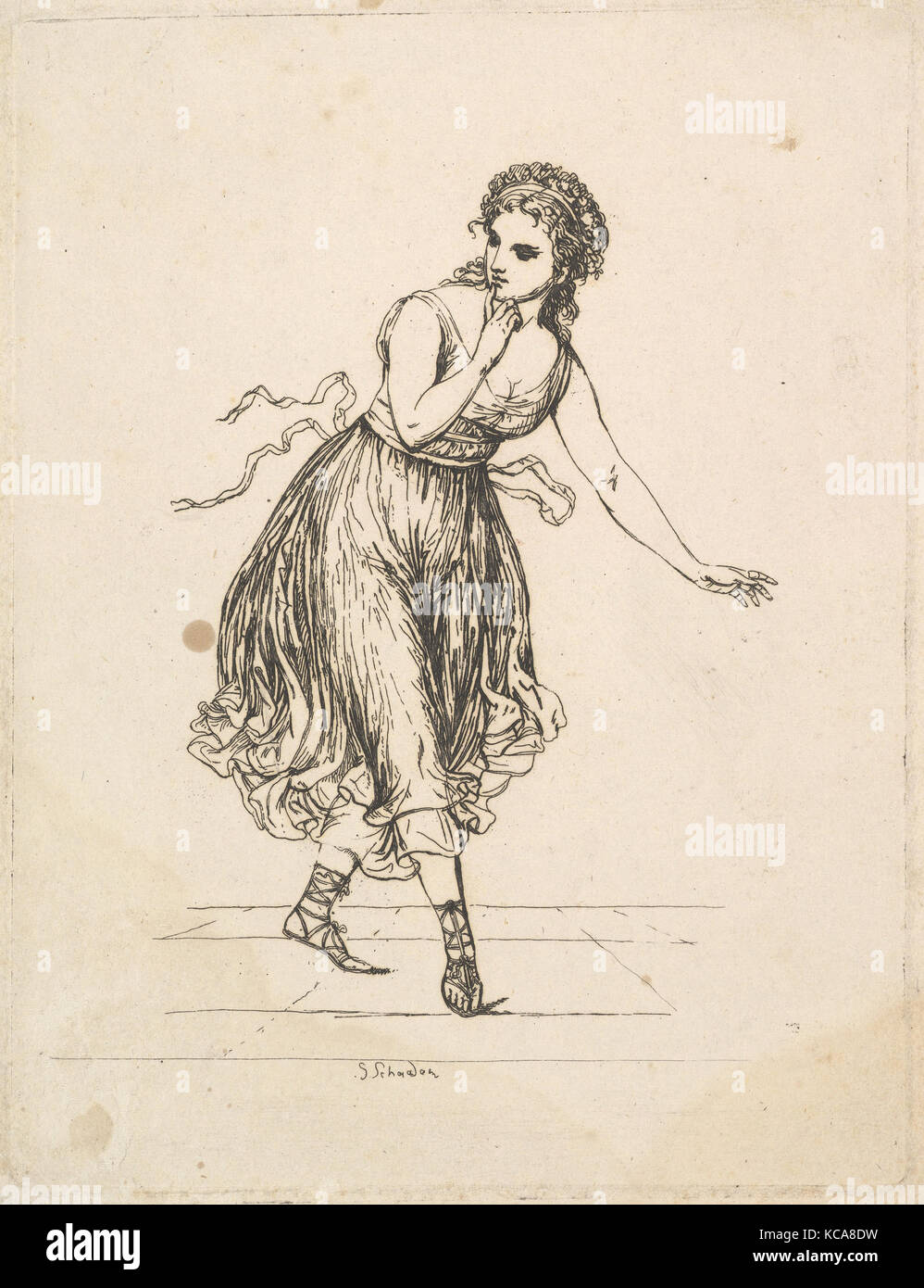 Woman Alone, from the series The Dancing Pair Vigano, Johann Gottfried Schadow, n.d Stock Photo