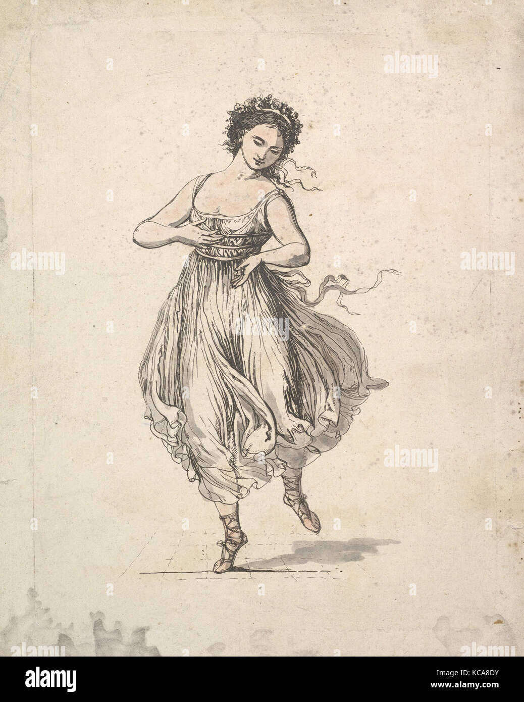 Woman Alone, from the series the Dancing Pair Vigano, Johann Gottfried Schadow, n.d Stock Photo
