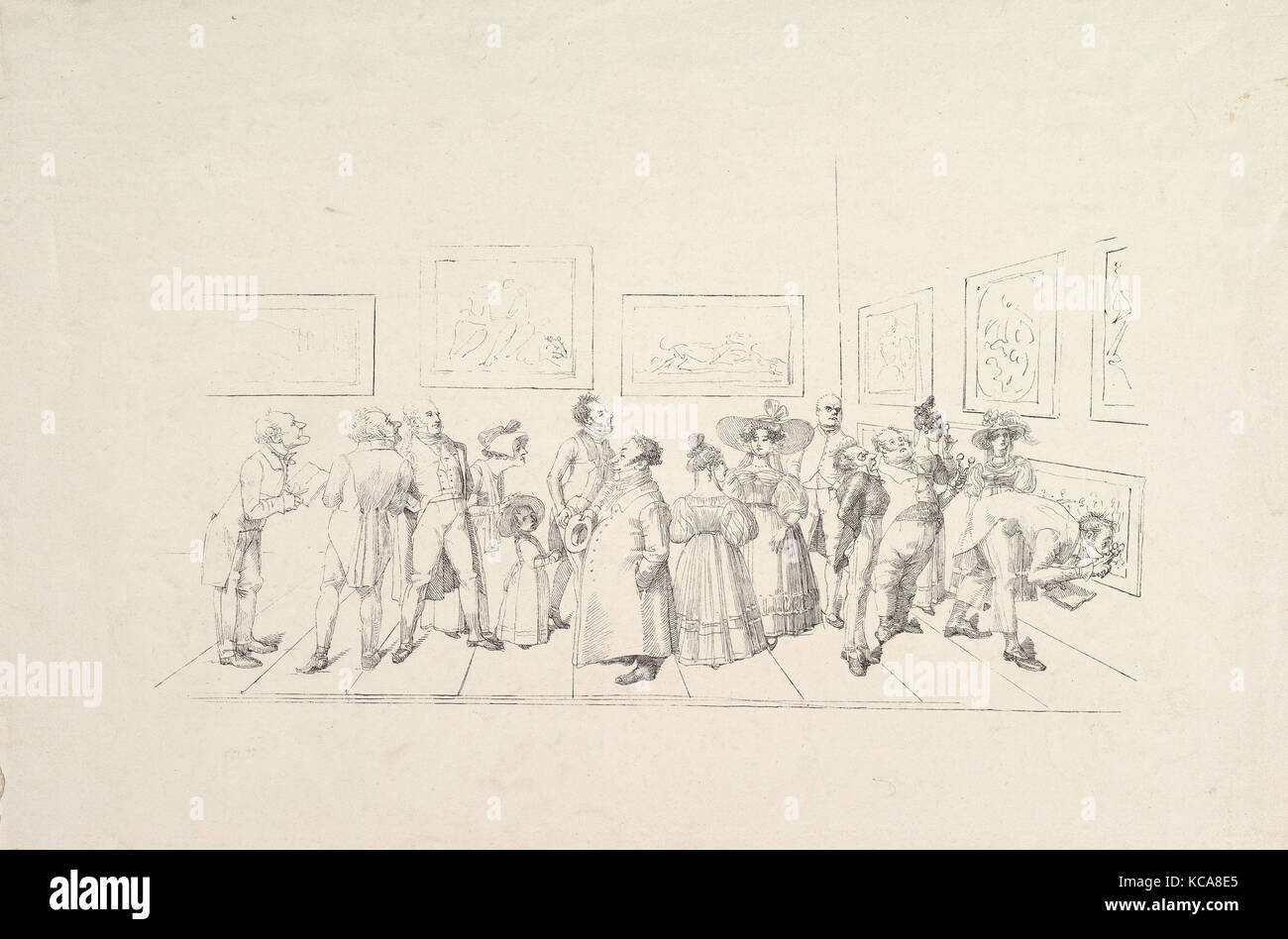 The Public at an Exhibition, Johann Gottfried Schadow, 1831 Stock Photo