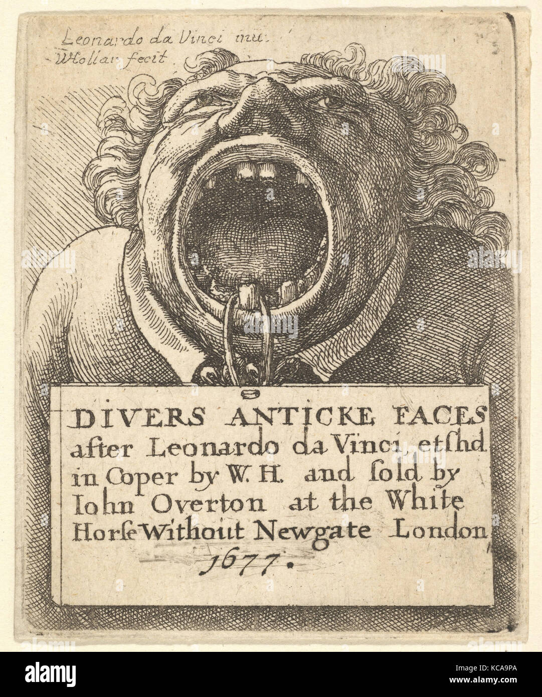 Title Page, Divers Anticke Faces, After Leonardo da Vinci, 1677