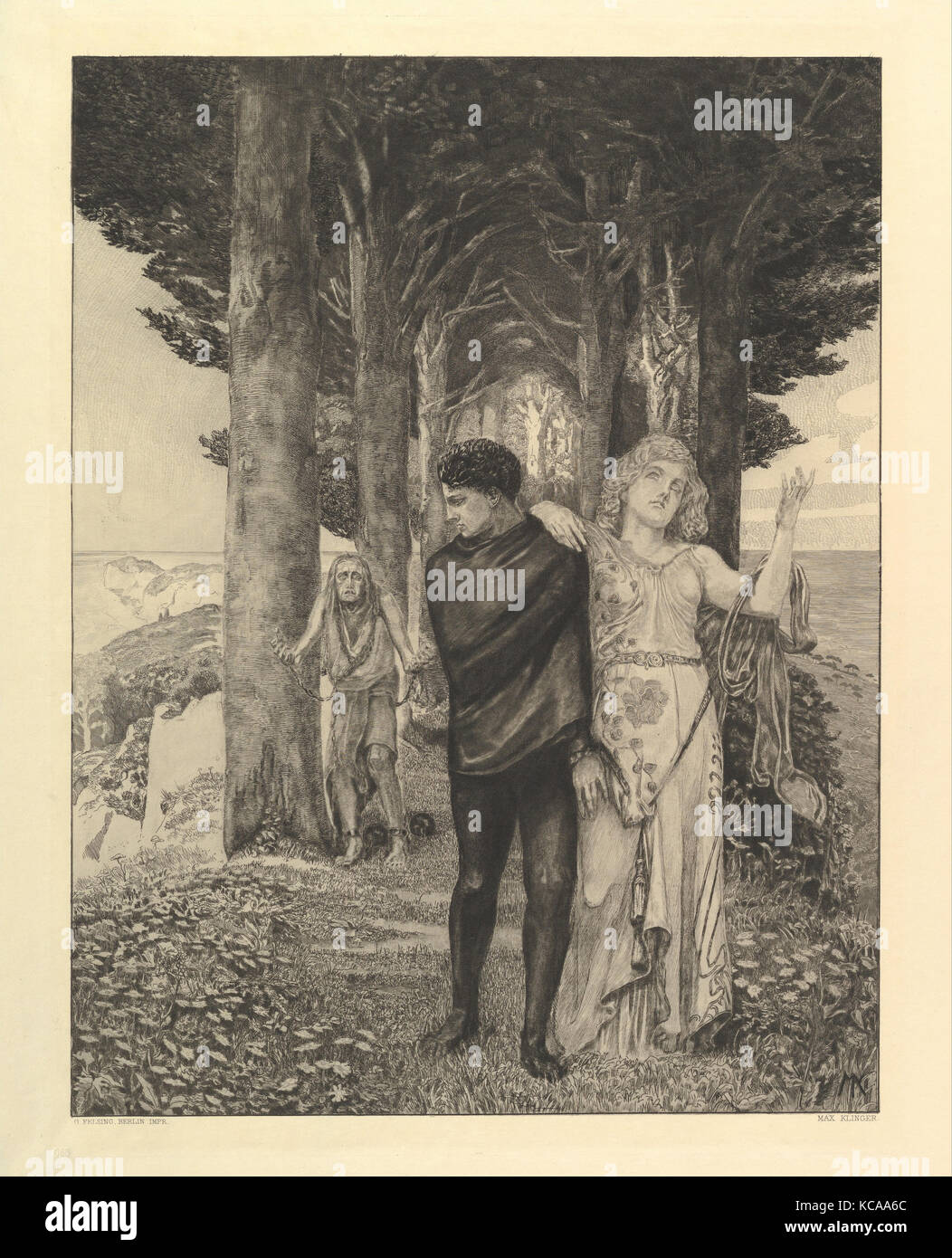Genie (Künstler), from the series Vom Tode Zweiter Teil, Max Klinger, 1910 Stock Photo