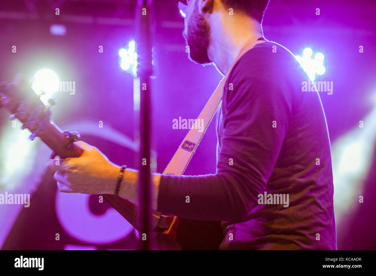 A Jazz Musician Plays guitar in Cairo jazz festival, Egypt Stock Photo