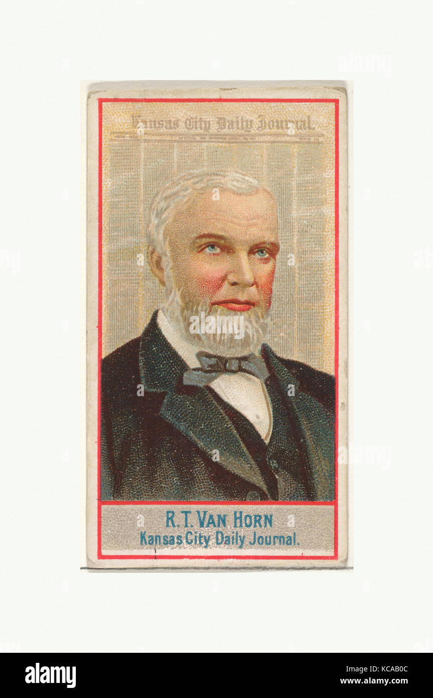 R.T. Van Horn, Kansas City Daily Journal, from the American Editors series (N1) for Allen & Ginter Cigarettes Brands, 1887 Stock Photo