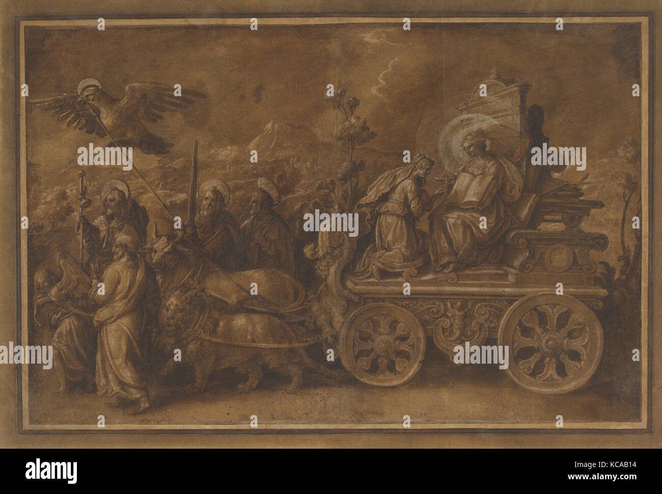 Allegory of the Triumph of the Church, Jan van der Straet, called Stradanus, 16th century Stock Photo