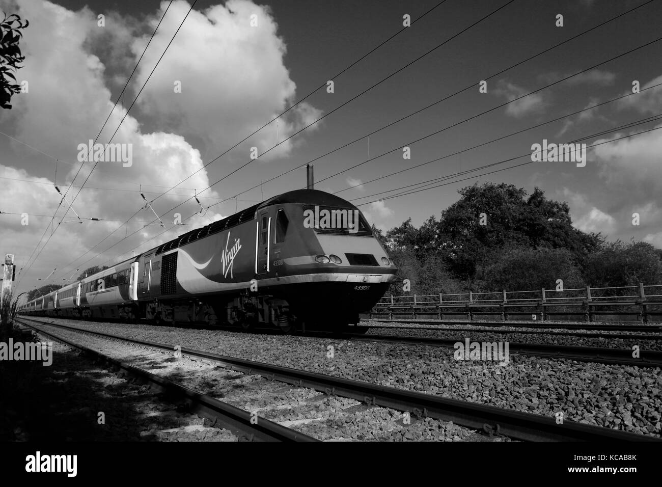 43308 Virgin Trains, East Coast Main Line Railway, Peterborough, Cambridgeshire, England, UK Stock Photo