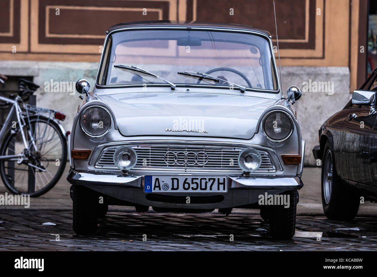 Augsburg, Germany - October 1, 2017: Auto Union DKW F11 oldtimer car at the Fuggerstadt Classic 2017 Oldtimer Rallye on October 1, 2017 in Augsburg, G Stock Photo