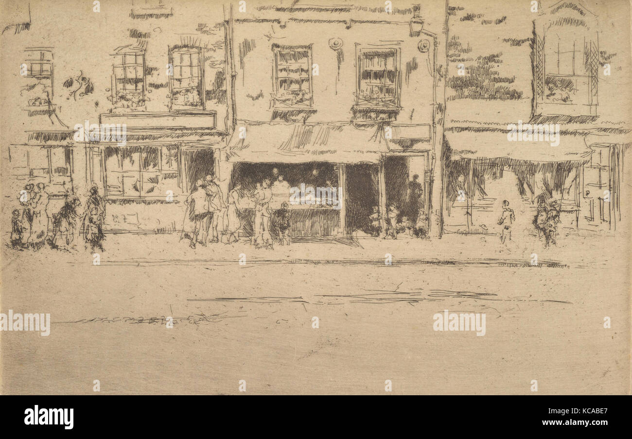The Fish Shop, Busy Chelsea (Fish Shop, Chelsea), James McNeill Whistler, 1886–87 Stock Photo