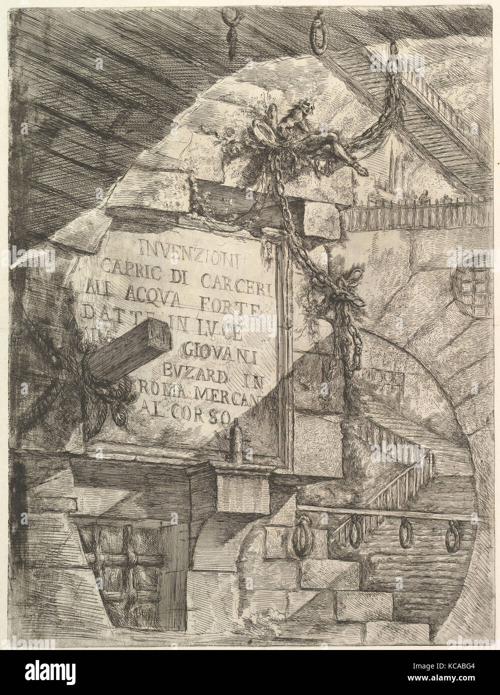 Title Page, from Carceri d'invenzione (Imaginary Prisons), Giovanni Battista Piranesi, ca. 1749–50 Stock Photo