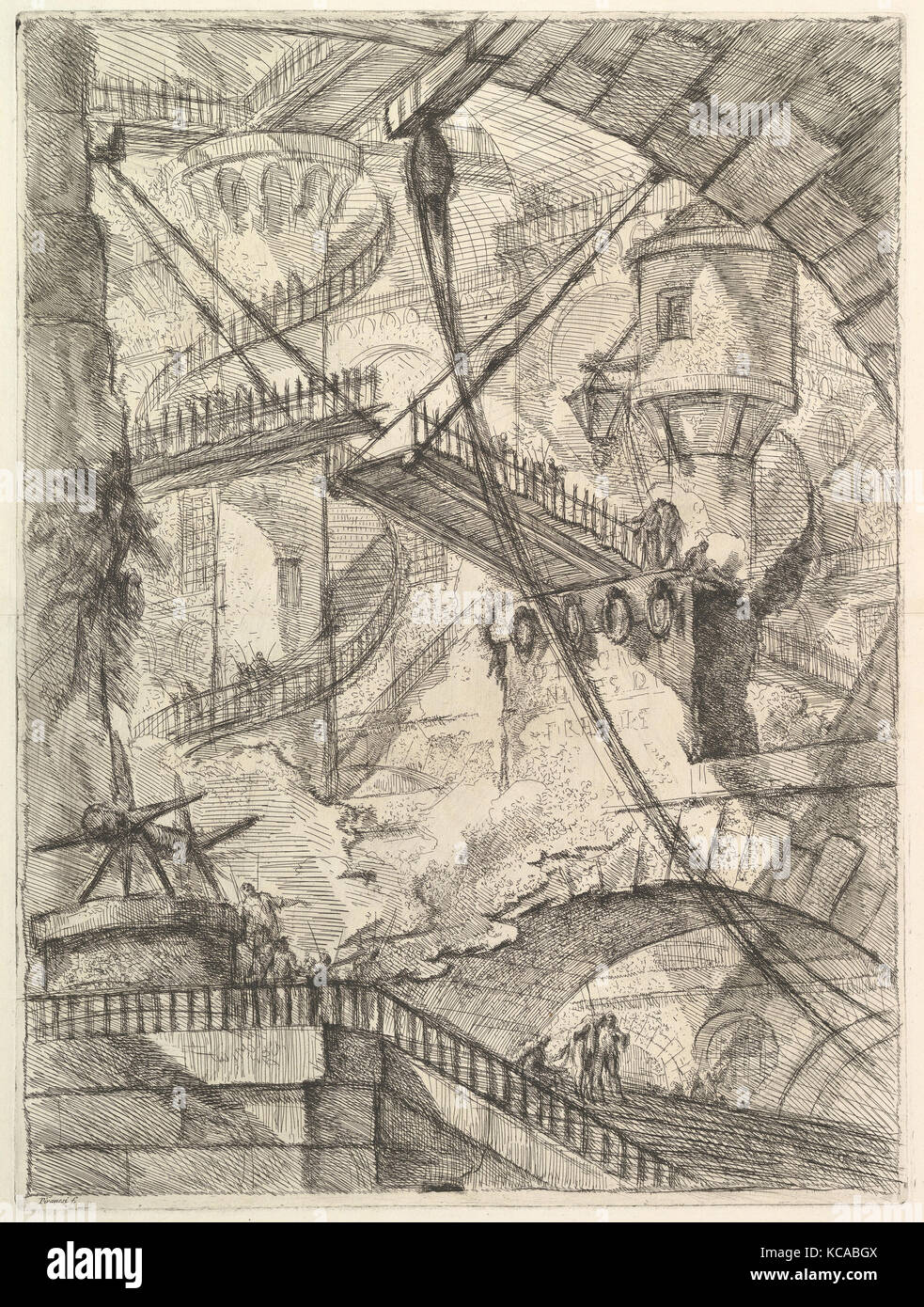 The Drawbridge, from Carceri d'invenzione (Imaginary Prisons), Giovanni Battista Piranesi, ca. 1749–50 Stock Photo