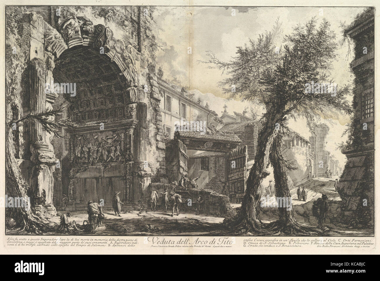 The Arch of Titus (Veduta dell'Arco di Tito), Giovanni Battista Piranesi, ca. 1760 Stock Photo