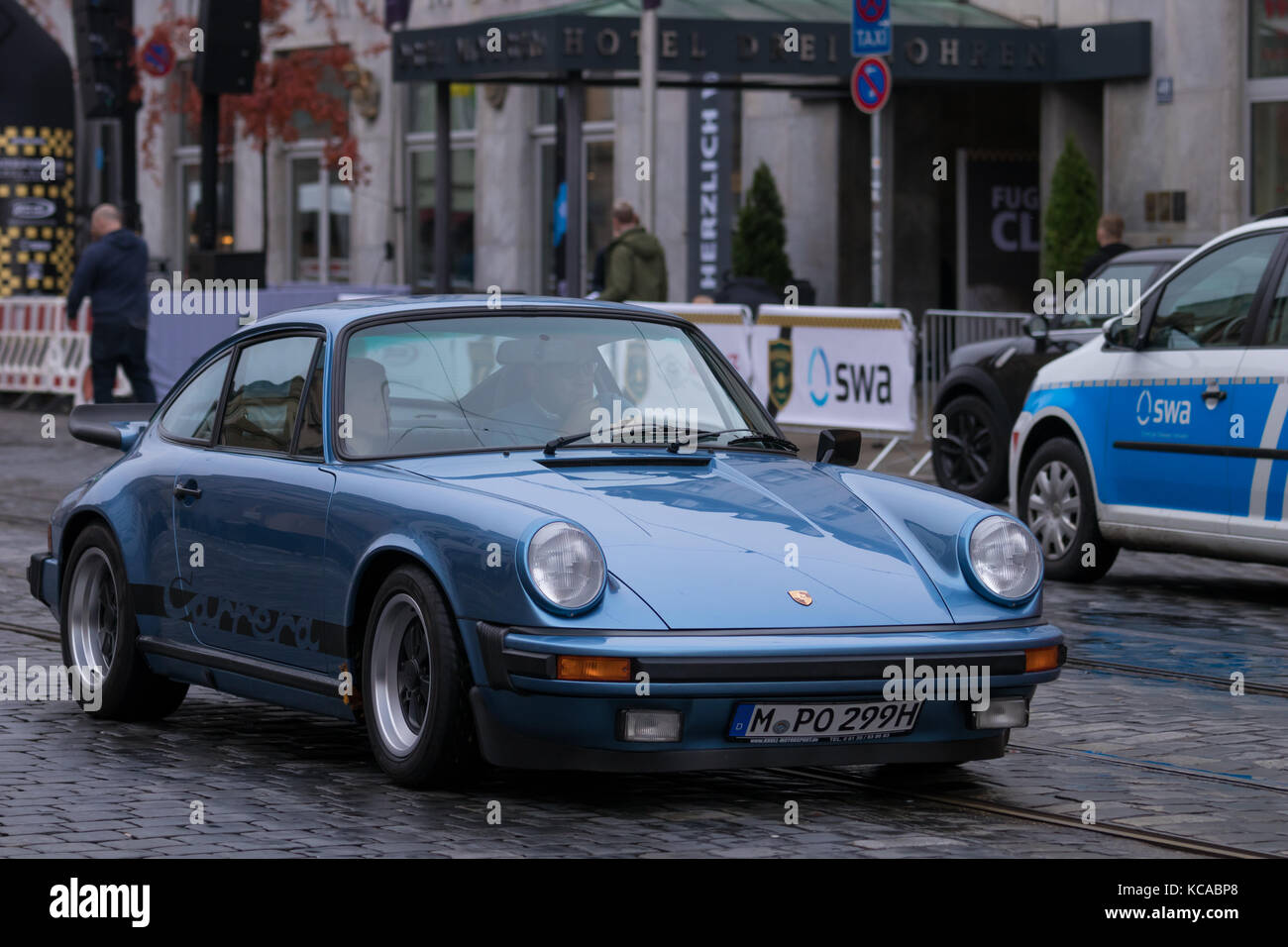 Augsburg, Germany - October 1, 2017: Porsche 911 oldtimer car at the Fuggerstadt Classic 2017 Oldtimer Rallye on October 1, 2017 in Augsburg, Germany. Stock Photo