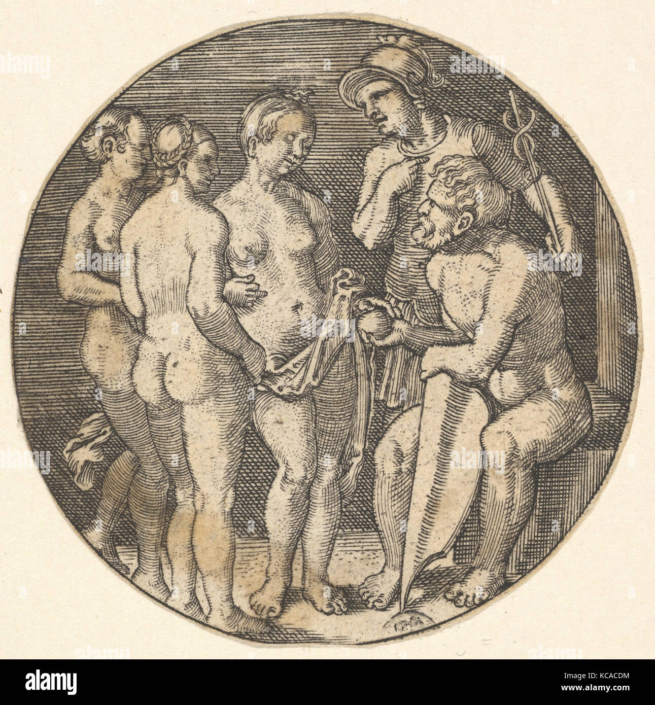 Judgment of Paris (copy), After Barthel Beham, 16th century Stock Photo