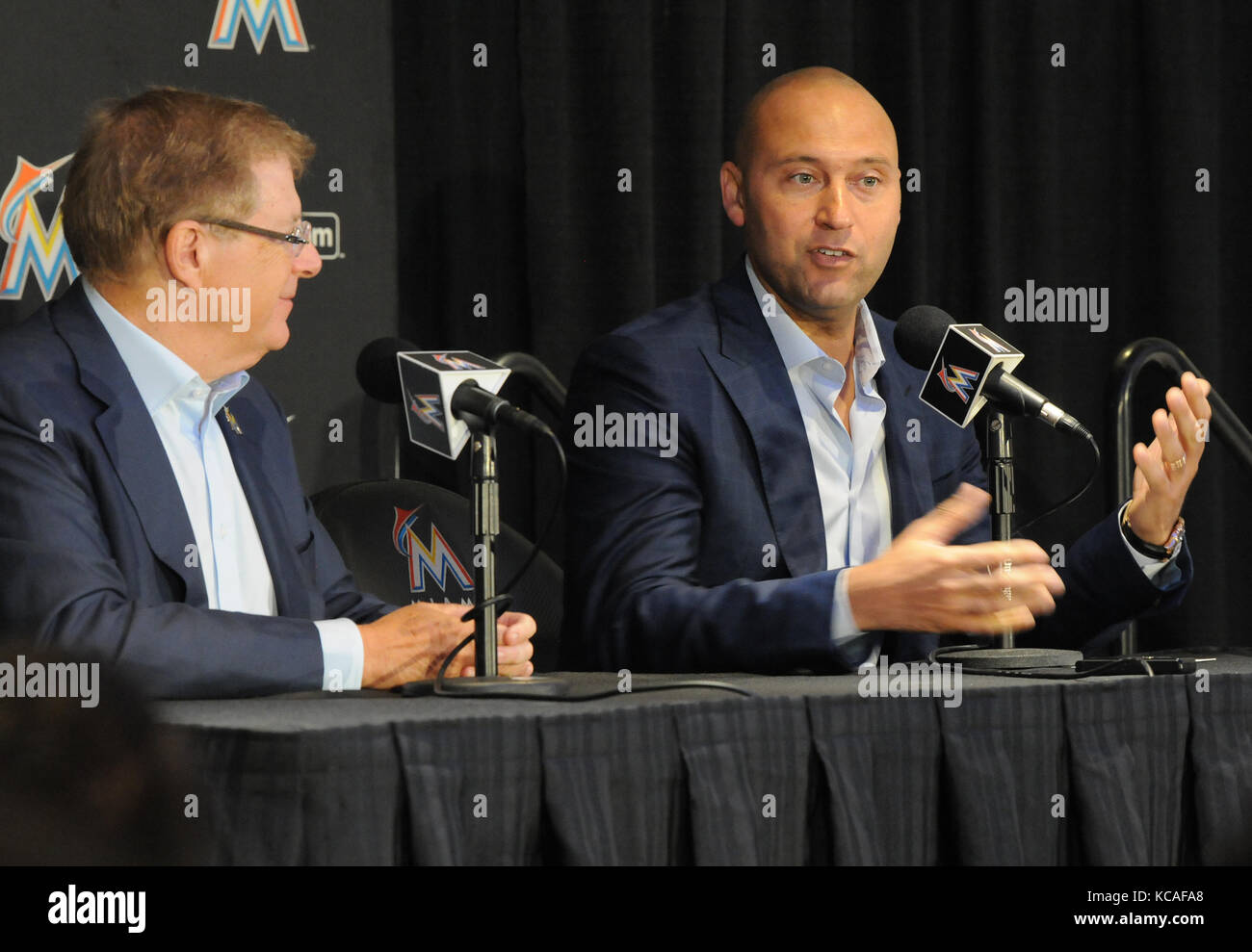 Miami, FL, USA. 3rd Oct, 2017. fl-sp-marlins-sherman-jeter-1003 ...
