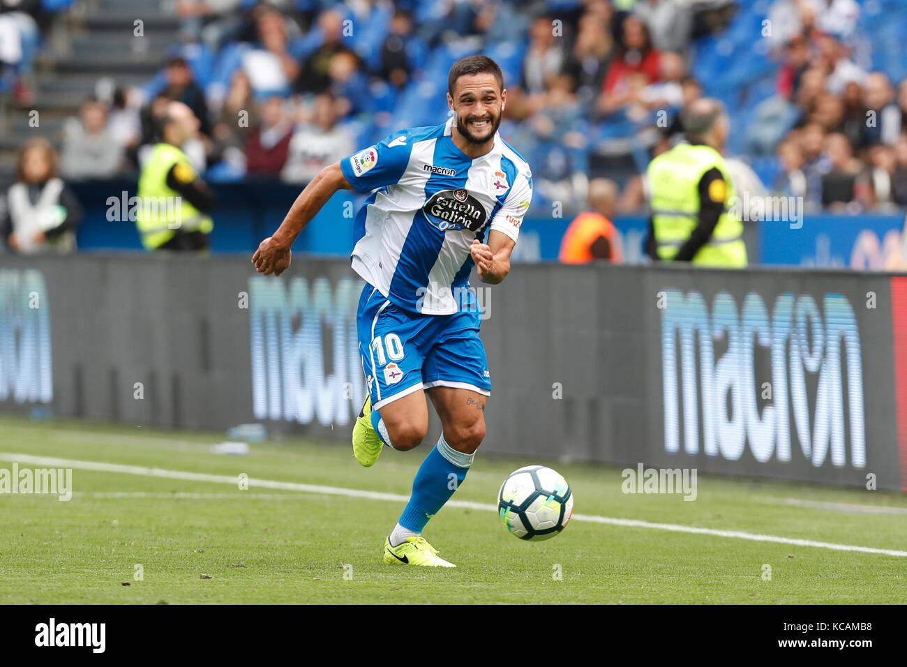 Coruna, Spain. 30th Sep, 2017. Florin Andone (Deportivo) Football ...