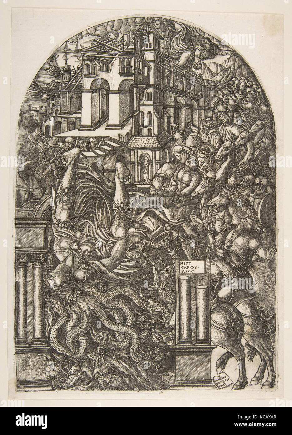 The Fall of Babylon, from the Apocalypse, Jean Duvet, n.d Stock Photo