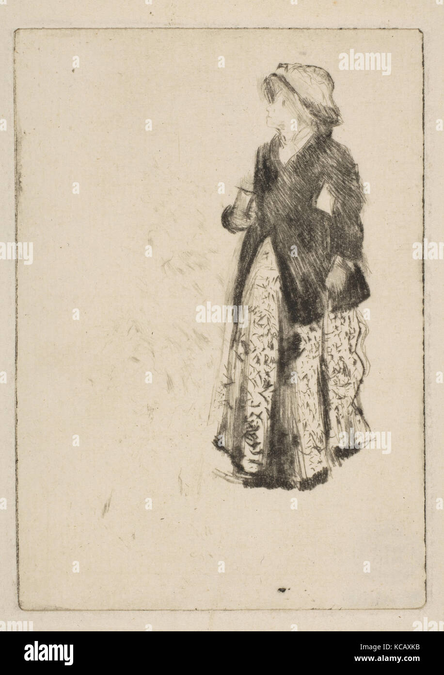 The Actress Ellen Andrée, 1879, Drypoint on laid paper; second state of three (unique impression), sheet: 7 1/8 x 5 in. (18.1 x Stock Photo