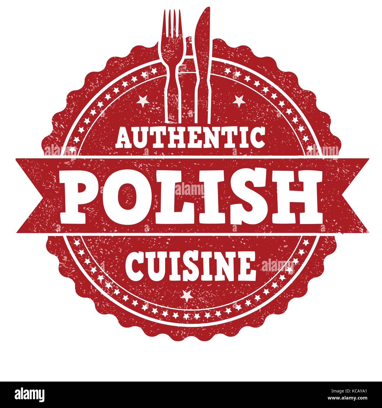 Authentic polish cuisine grunge rubber stamp on white background, vector illustration Stock Vector