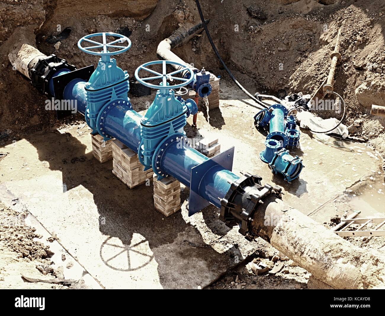 Drink Water Factory. Renewal underground pipelines, valve gates and