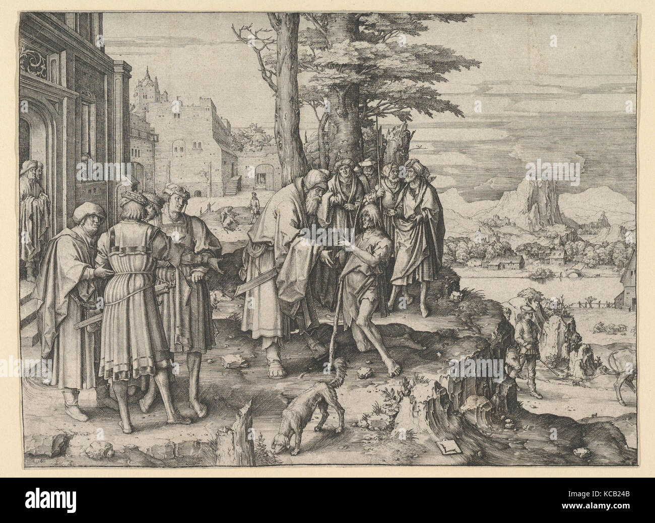 The Return of the Prodigal Son, Lucas van Leyden, ca. 1510 Stock Photo