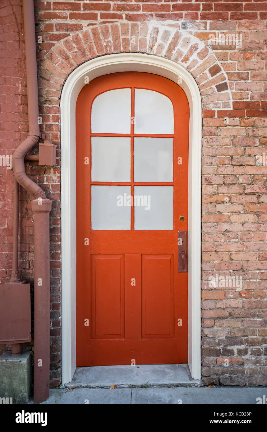 Red Door In The French Quarter Of New Orleans La Usa Stock Photo