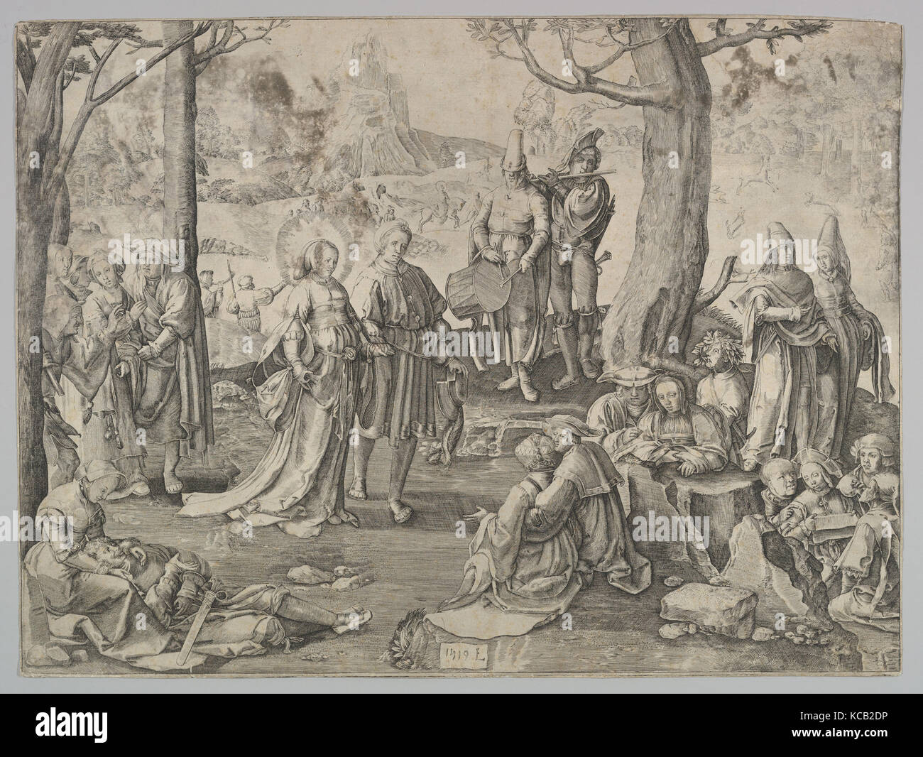 The Dance of St. Mary Magdalene (copy), After Lucas van Leyden, n.d Stock Photo