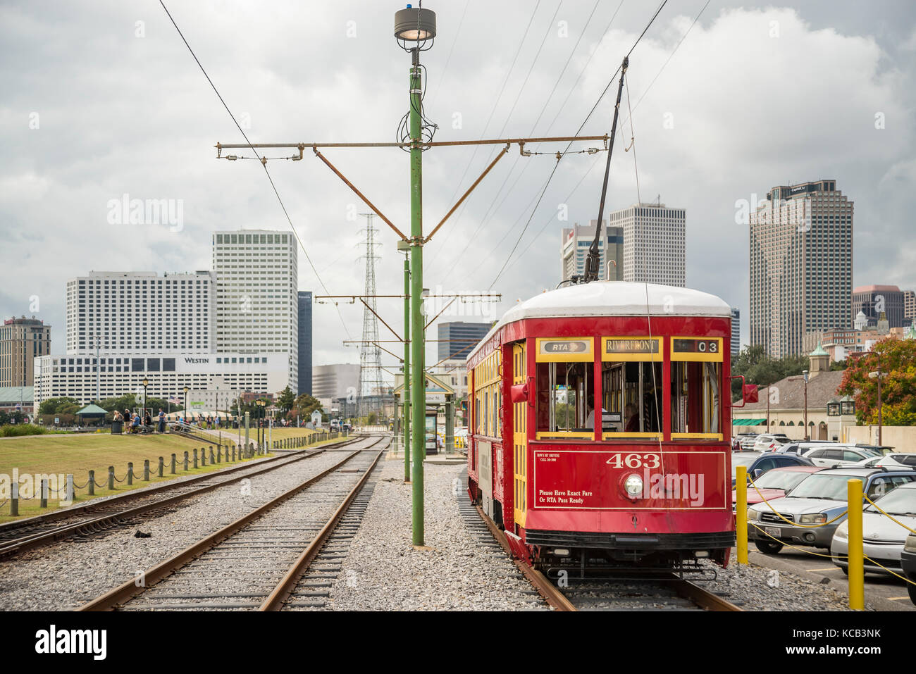 NEW ORLEANS, USA - OCTOBER 18: New Orleans Streetcar Line, on October 18, 2016. Newly revamped after Hurricane Katrina in 2005, the New Orleans Street Stock Photo