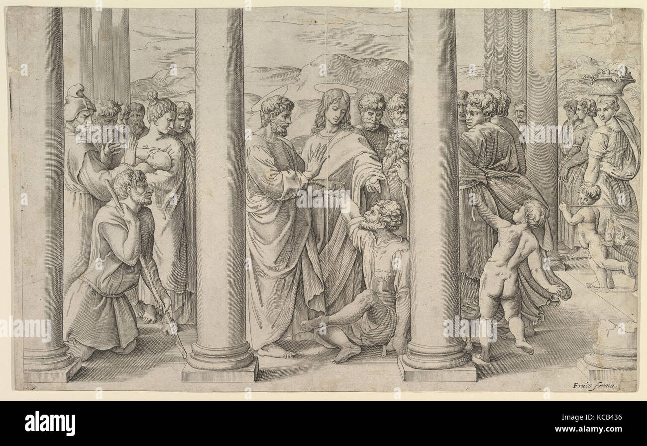 St. Peter and St. John Healing a Lame Man at the Gate of the Temple ...