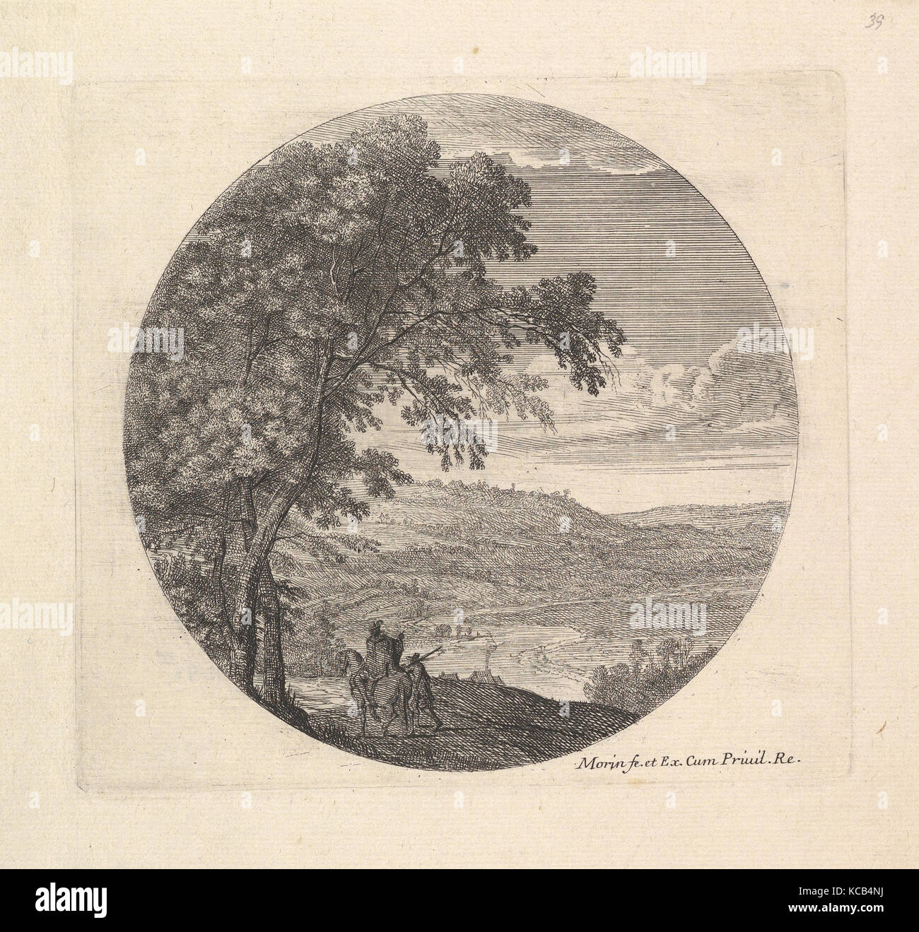 Le Cavalier, Etching, sheet: 7 5/16 x 7 9/16 in. (18.5 x 19.2 cm), Prints, Jean Morin (French, Paris ca. 1605–1650 Paris Stock Photo