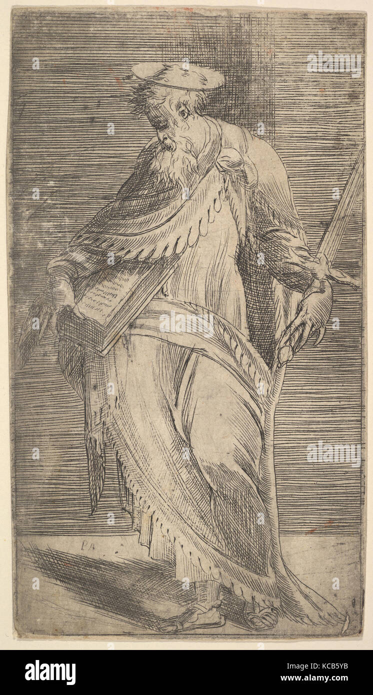 Saint Paul holding a sword and book, from 'Christ and the Apostles ...