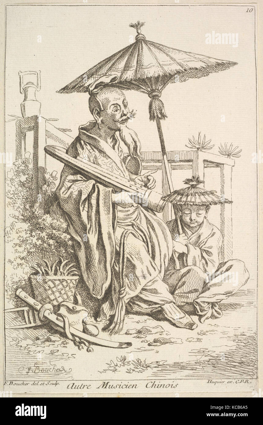 Another Chinese Musician, François Boucher, 1738–45 Stock Photo