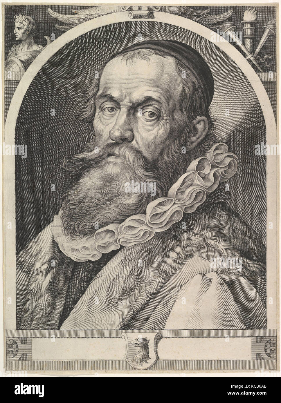 Portrait of Hendrick Goltzius, Jan Muller, ca. 1617 Stock Photo